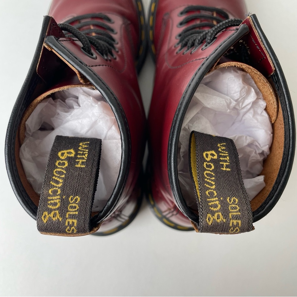 Vintage Dr. Martens 1460 Red Smooth Leather Boots UK 8 - Picture 13 of 16